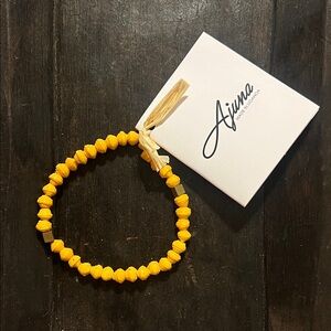 Ajuna Yellow Paper Beaded Stretch Bracelet